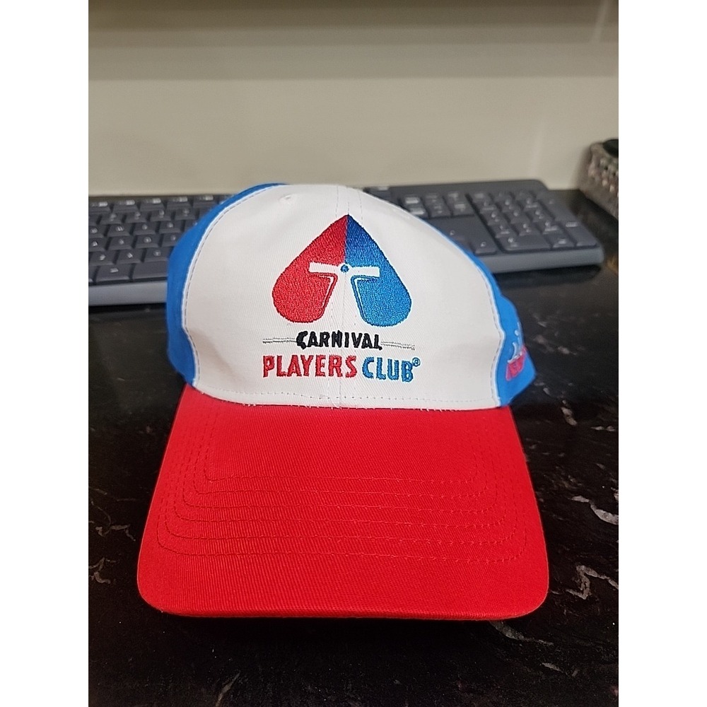 NEW Carnival Cruise Lines HAT Players Club‎ Casino White Blue & Red Baseball Cap